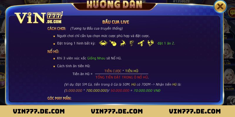 Bầu Cua Online - Nổ Hũ Trăm Triệu, Tips Cầu May Mắn 2 Khám phá cách chơi Bầu Cua chi tiết tại nhà cái Vin777